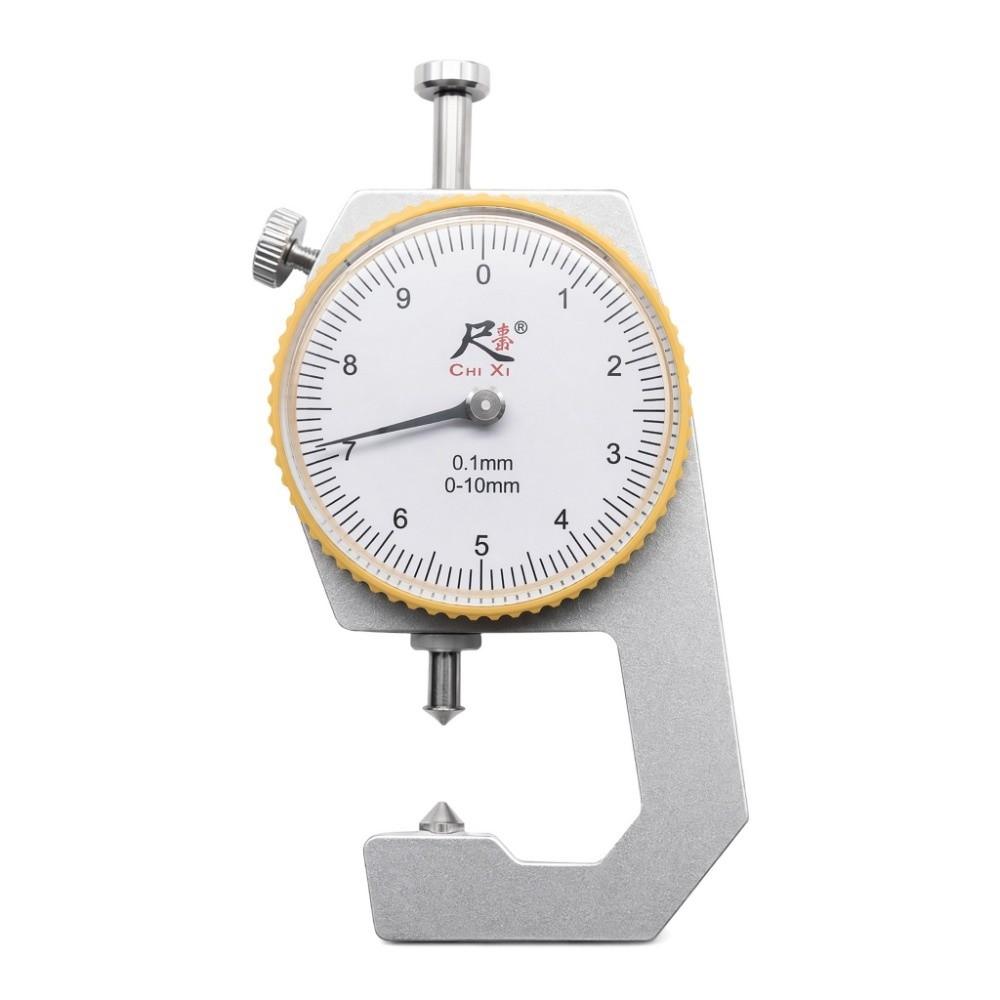 Pointed Head Thickness Gauge 0-10mm Range Measuring Tool Dial Thickness Gauge For Leathercraft