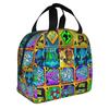 Cartoon Geometry D-Dashs Video Game Insulated Lunch Bag for School Office Resuable Cooler Thermal Bento Box Women Men