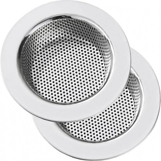 Kitchen Sink Strainer Stainless Steel, LASSHSWA Kitchen Sink Drain Strainer, Sink Strainers for Kitchen Sinks with Large Wide Rim 4.5" Diameter (2