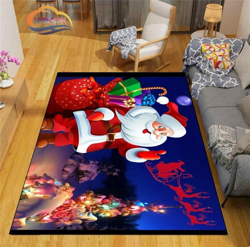 3D Printed Christmas Floor Mats Carpet  Santa  Fashion Bedroom Mat Living Room Office Children  Home Decor