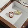 Elegant Silver Needle Diamond-Inlaid Square Stud Earrings - Classic Hong Kong & French Style for Women