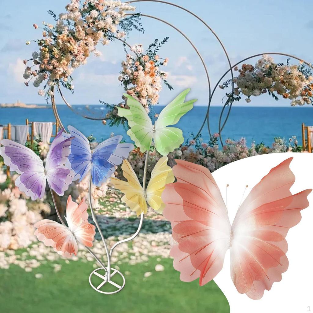 Artificial Butterflies with Base, Bridal Shower Supplies, DIY Giant Butterfly Decorations