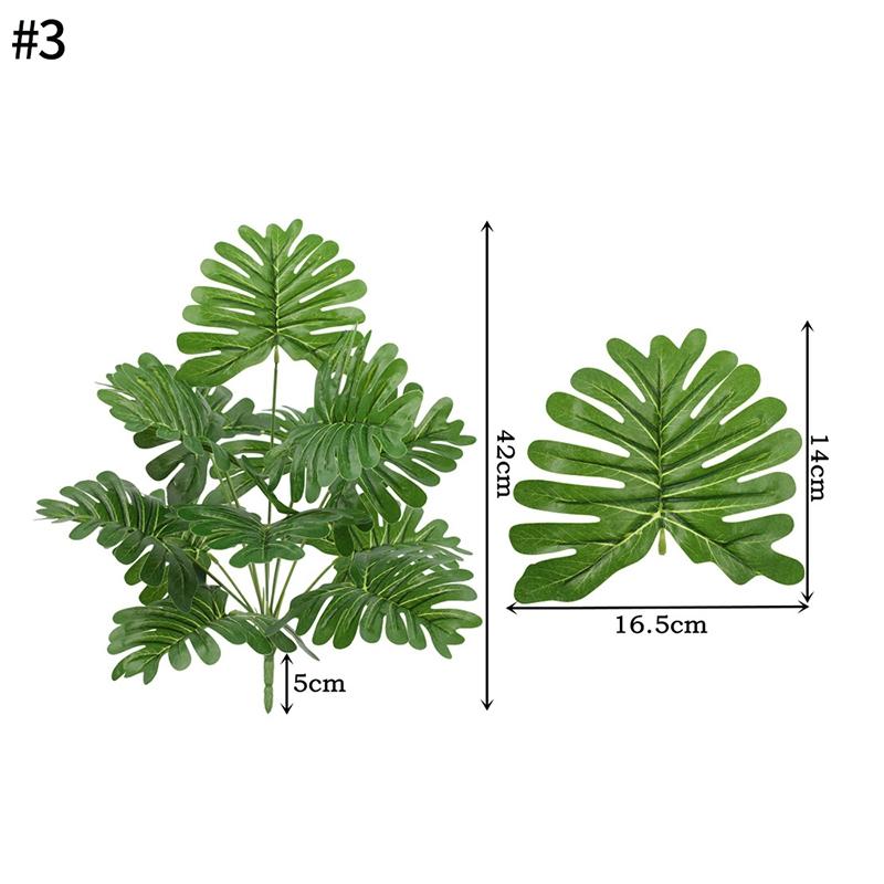 Artificial Turtle Back Monstera Leaf Simulation Fake Flowers Plant Pot Plastic Leaf Faux Plant Branch Ornamental Home Room Decor