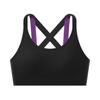 Strappy Cross Back Color Block Push-Up Sports Bra - Wire-Free, Breathable for Yoga & Running