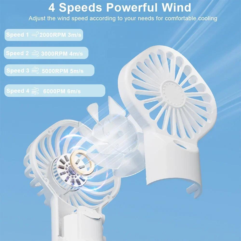 Portable Handheld Spray Fan Mini Humidifier Fan Powerful Wind USB Rechargeable Water Spray Mist Fan Outdoor Small Fan Amagi