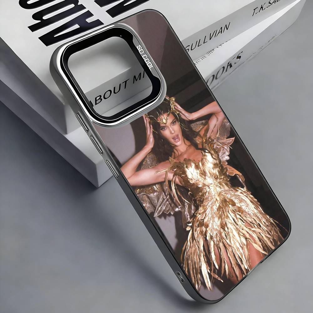

K-Kendall Jenner Phone Case For iPhone 17, 16,15,14,13,12,11 Plus,Pro Max, Colorful Silver Funda Cover iPhone17promax