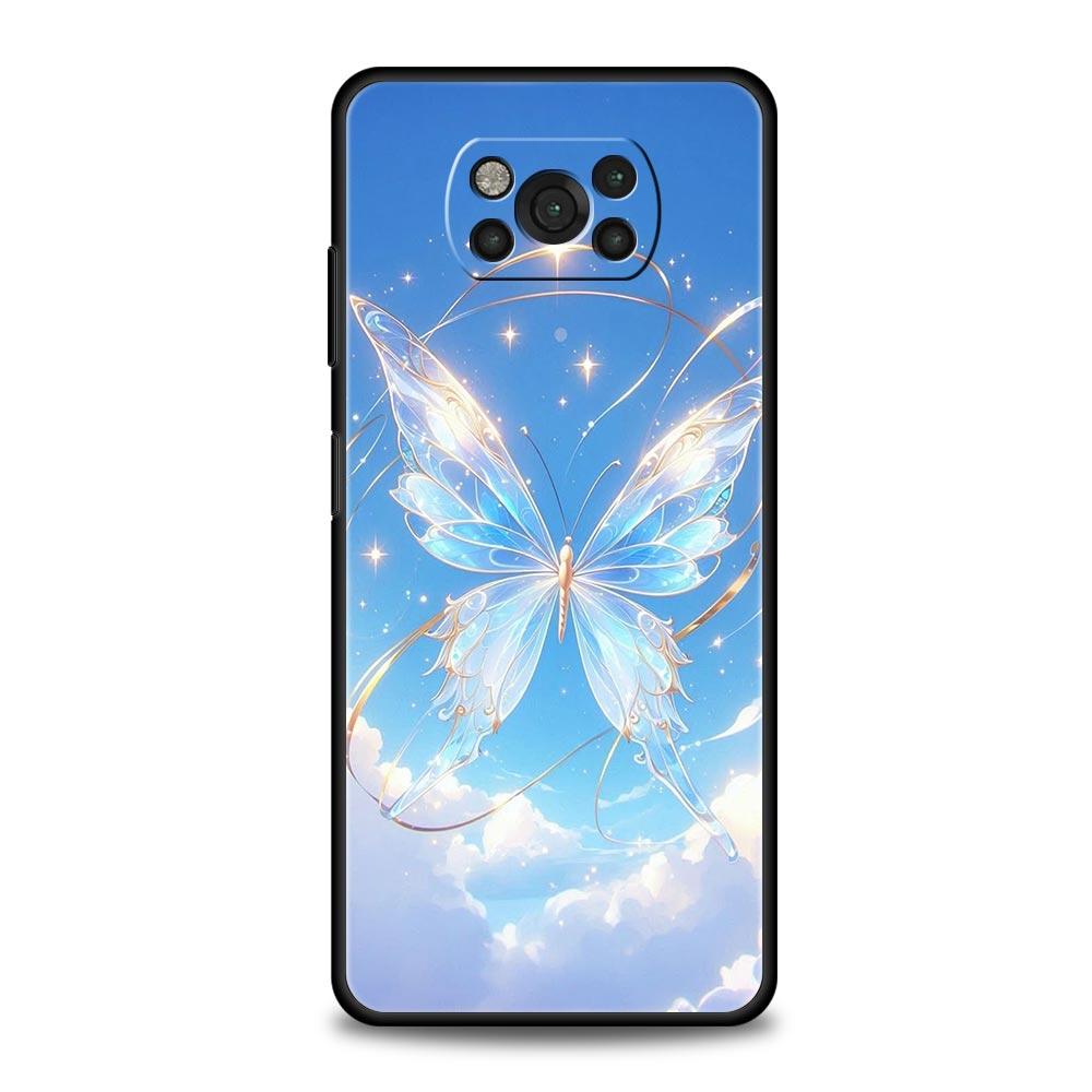 Butterfly Design Phone Case for Xiaomi Poco F7 F6 F5 F4 F3 X6 X5 X4 X3 NFC F7 Ultra M4 C51 C55 GT 5G Soft TPU Cover Fundas Capas