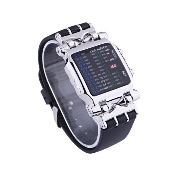 LED Electronic Crab Watch - Fashionable Binary Design for Students