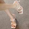 Fashion Women's Slippers Elegant High Heels Sandals Shoes Fashion Pumps Summer 2025 Sexy Dress Shoes New Slides Luxury Chaussure Femme