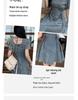Plus Size Denim Puff Sleeve Square Neck Summer Dress for Women