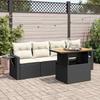 VidaXL Garden Lounge Set 5 Pcs with Cushions Black Wicker, Outdoor Sofa Set, Garden Lounge, Set 3327094