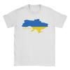 Ukraine Flag Map T-Shirts Men  Creative Pure Cotton Tee Shirt Crew Neck Short Sleeve T Shirts Printed Clothing