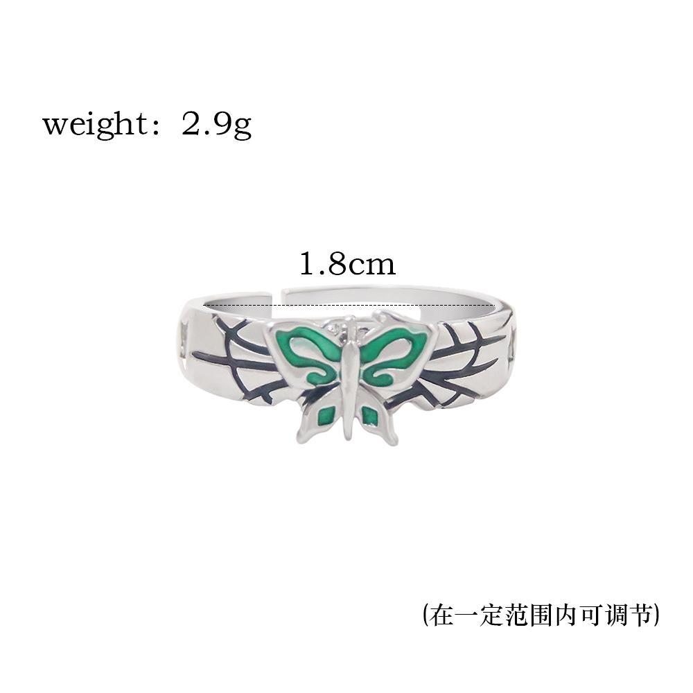Anime JoJo's Bizarre Adventure Rings Jolyne Cujoh Butterfly Cosplay Unisex Adjustable Rings For Women Jewelry Prop Accessories