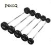 POISQ Fixed Rubber-Coated Barbell Set for Strength Training