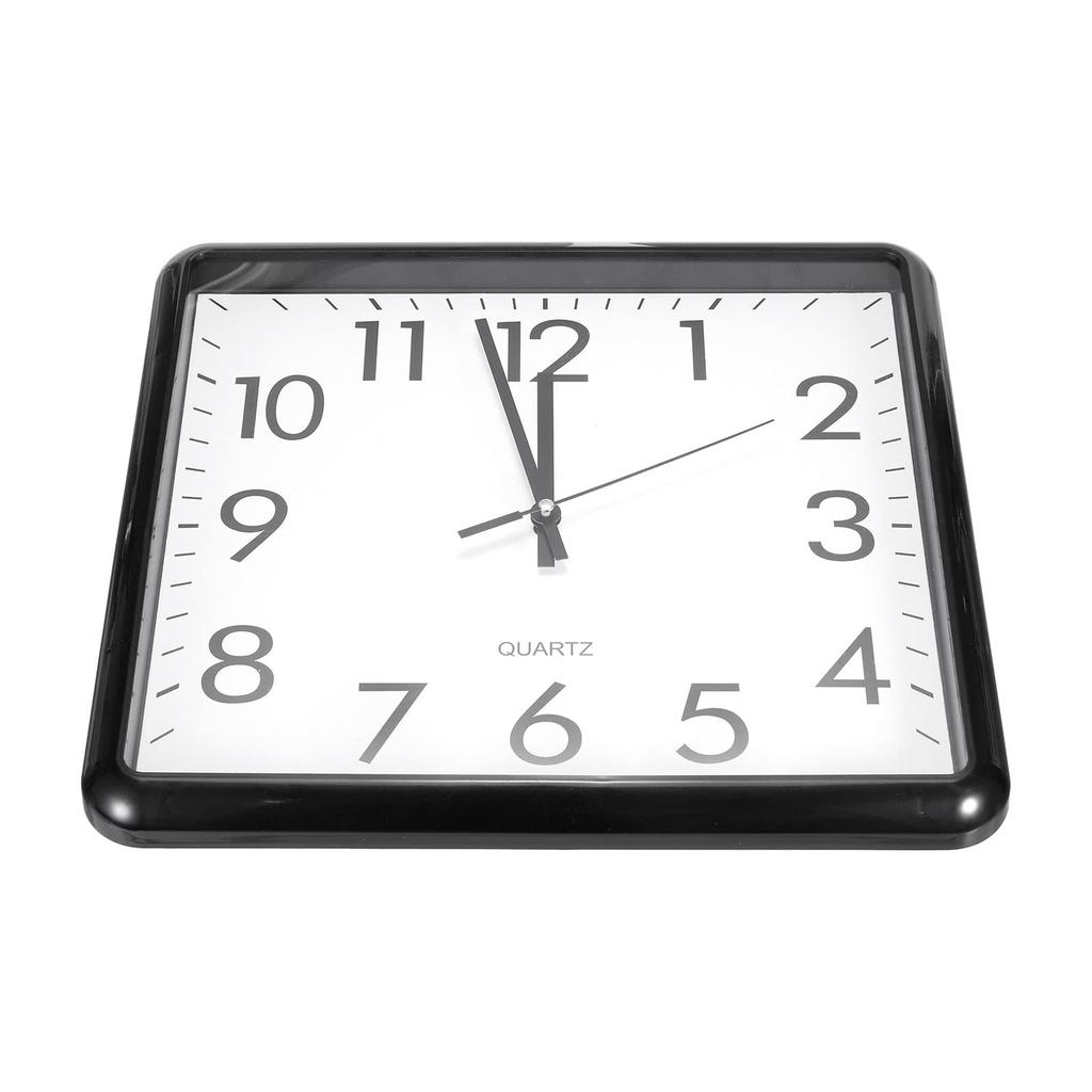 PATIKIL 33 X 33 Cm Wall Clock, Quartz Battery Operated, Quiet, Non-Ticking, Square, Black, for Office or Bedroom Decor