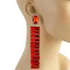Shiny Colorful Rhinestone Long Drop Earrings Trendy Women Geometric Crystal Earrings Jewelry Accessories