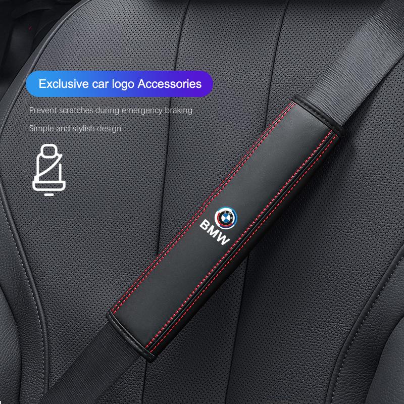 Car Seat Belt Cushion Safety Belt Leather Shoulder Protector Pad For BMW E46 E90 E60 F30 F10 E39 E36 F20 G20 G30 E92 E87 E91 X5 VM4