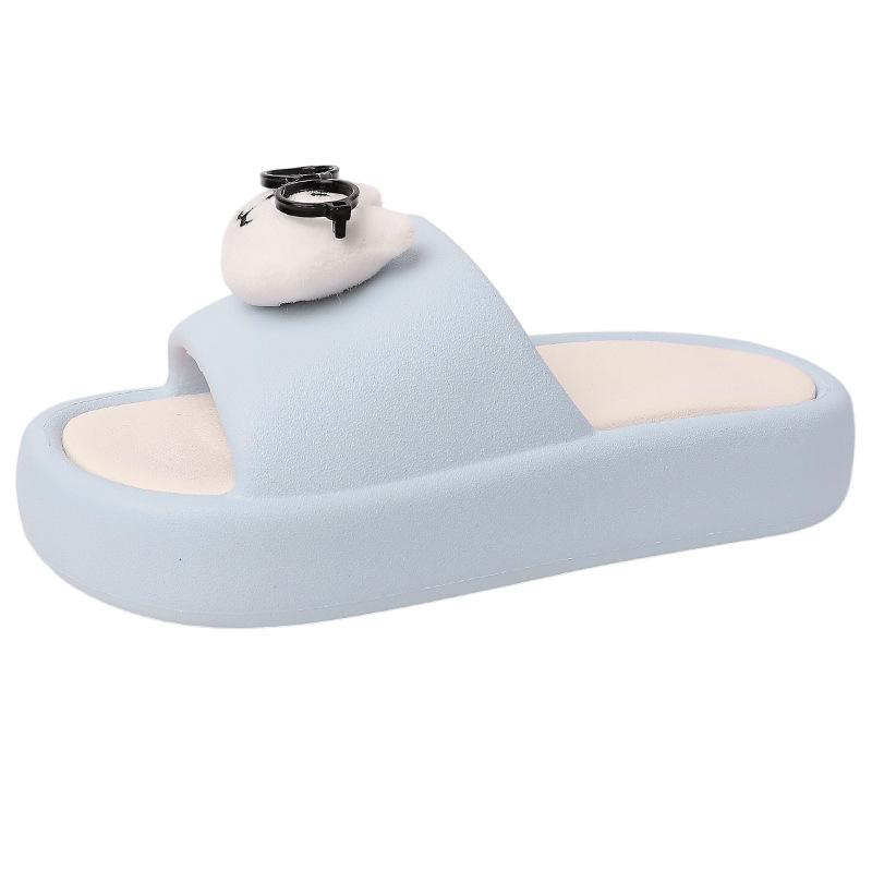 Anime bjørn tykksålede ett-ords kule tøfler dame sommer ny tegneserie innendørs hjem tykksålede sklisikre tøfler