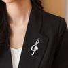 Musical Note Shape Brooch Pin, Imitation Pearl Rhinestones Inlaid Lapel Badge for Dress, Coat, Shawl, Gift for Mother, Wedding