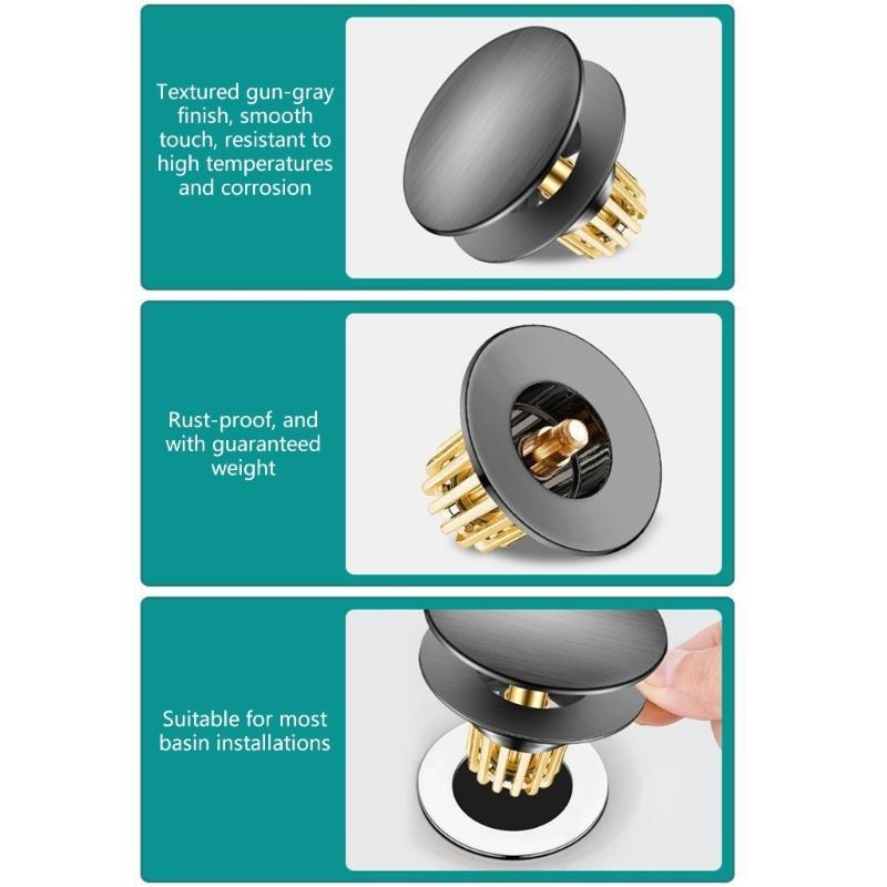 Copper Drain Filter Bounce Cores Sink Drain Plug Sink Basins Drain Basket Sink Stoppers for Bathroom Kitchen Enduring