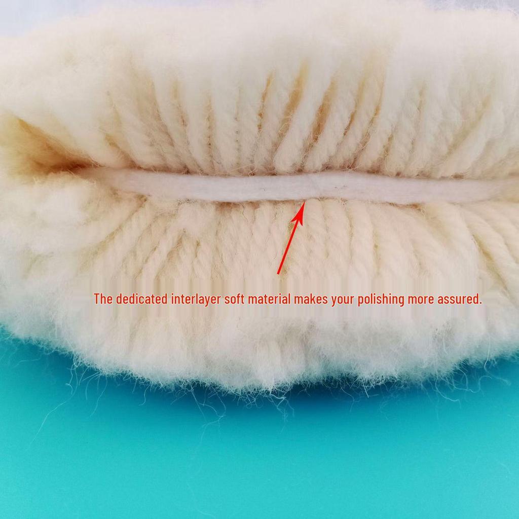 Dual-Sided Wool Polishing Disc for Car Mirrors and Waxing