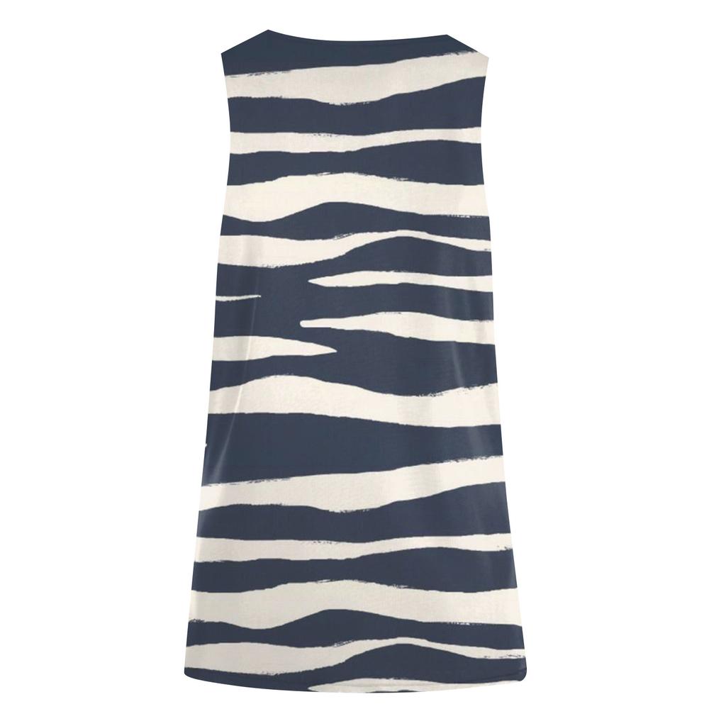 Damen Sommer Casual V-Ausschnitt Bedrucktes ärmelloses, lockeres T-Shirt Tanktops