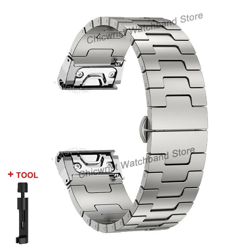 Cinturino Quickfit in Titanio Per Garmin Fenix 8/7X/6X/6XPro/5X/5XPlus 3 3HR 26mm Metallo A Sgancio Cinturino Per Orologio Per Descent Mk1 Mk2 Enduro