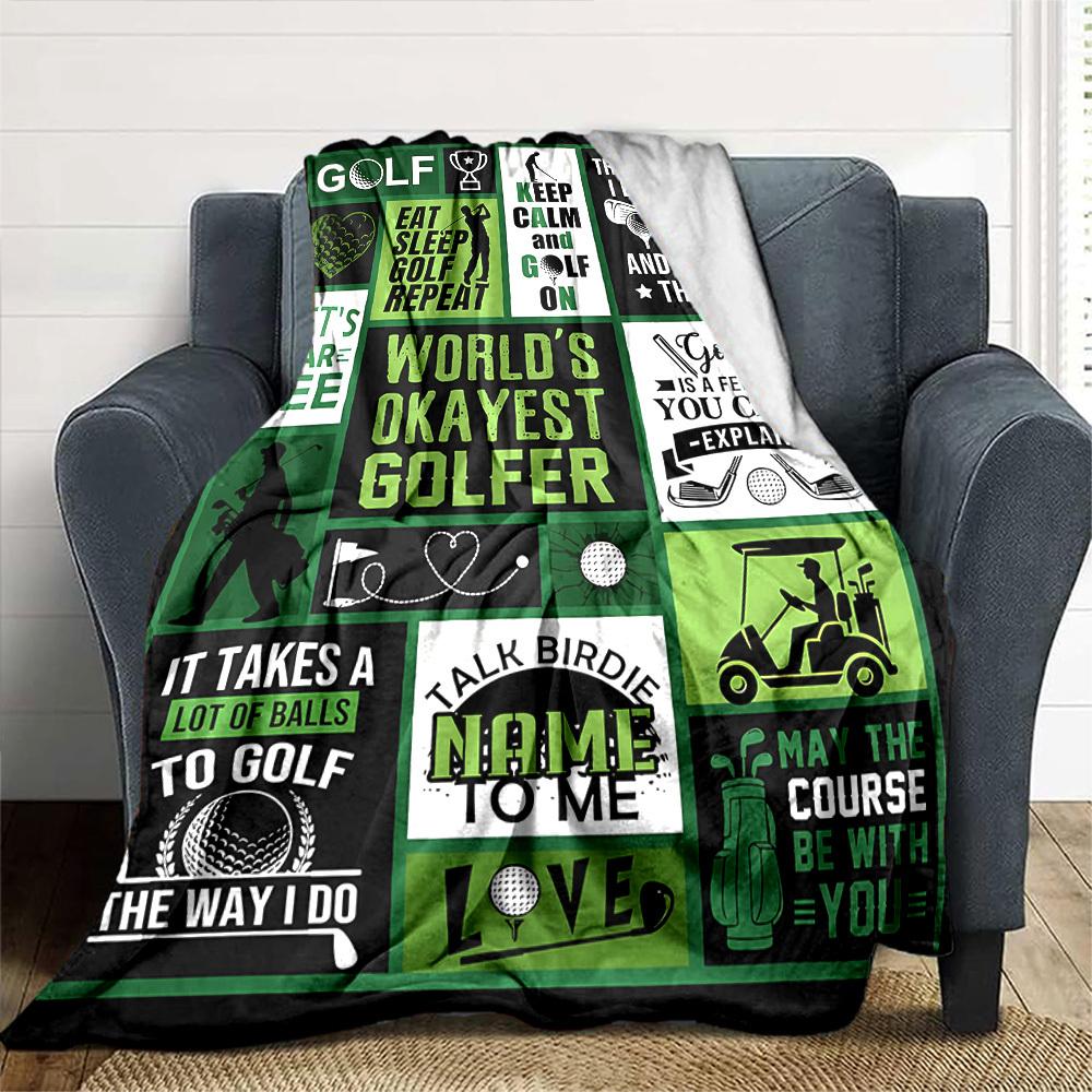 Golf Quotes And Sayings For Enthusiasts Lightweight Personalized Text Soft Warm Cozy Versatile For Sofa Couch Office Bed Picnics Four Seasons