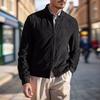 Yousheng Herren Mantelständer Kragen Langarm Einfarbig Wildlederjacke mit Reißverschluss an beiden Enden Taschen Slim Fit Oberbekleidung