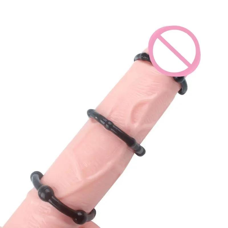 3Pcs Silicone Cock Ring Penis Ring Sex Toys For Men Delay Ejaculation Testicle Scrotum Ball Stretcher Erection Sex Products