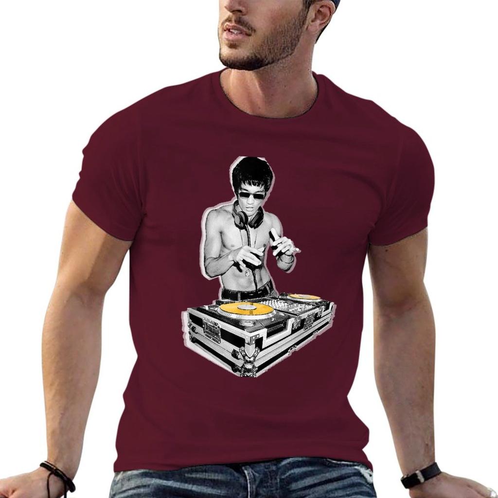 Bruces Dj Vintage Deejay Party Kung Fu Fan Music Lover Shirt Tshirt Tops Graphic Shirts Vintage T Shirt Unisex
