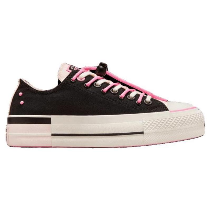 Converse  Chuck Taylor All Star Lift Platform EasyOn Low Black Fable Pink Women Sneakers Egret A09540C