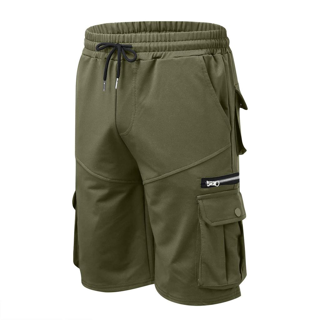 Men's Summer Workwear Shorts Loose Casual Five-Point Pants Multi-Pocket Zipper Men's Jogging Shorts
