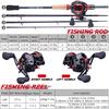 Kombinace rybářského prutu a navijáku 1,8 m/2,1 n Baitcasting Rybářský prut s 17+1 BB baitcasting navijákem pro cestovní rybaření
