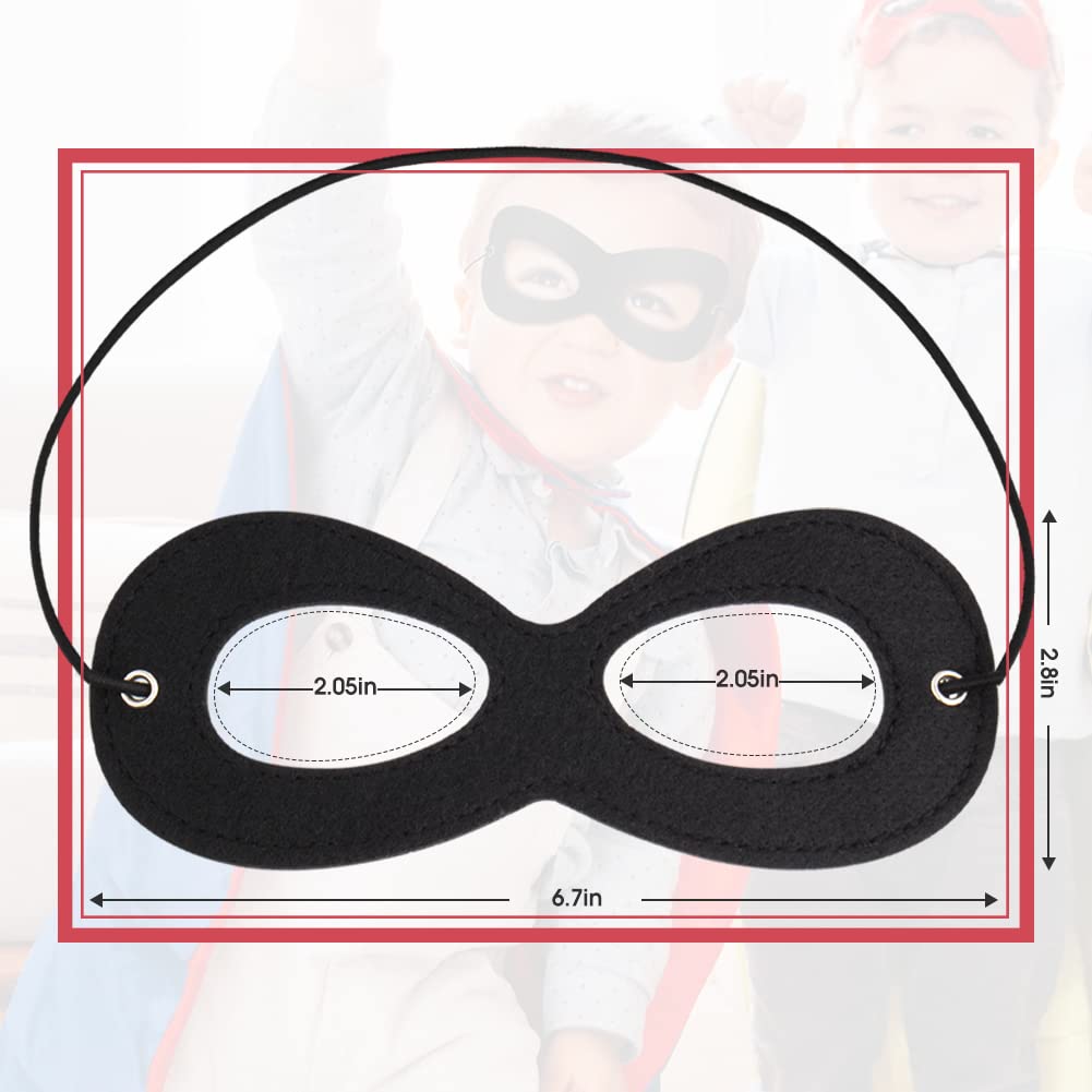 AIMIKE Superhero Black Felt Eye Halloween Adjustable Half Masks with Elastic Perfect for Parties and Cosplay Masks, 2-Piece Set, Masks, Dress-Up