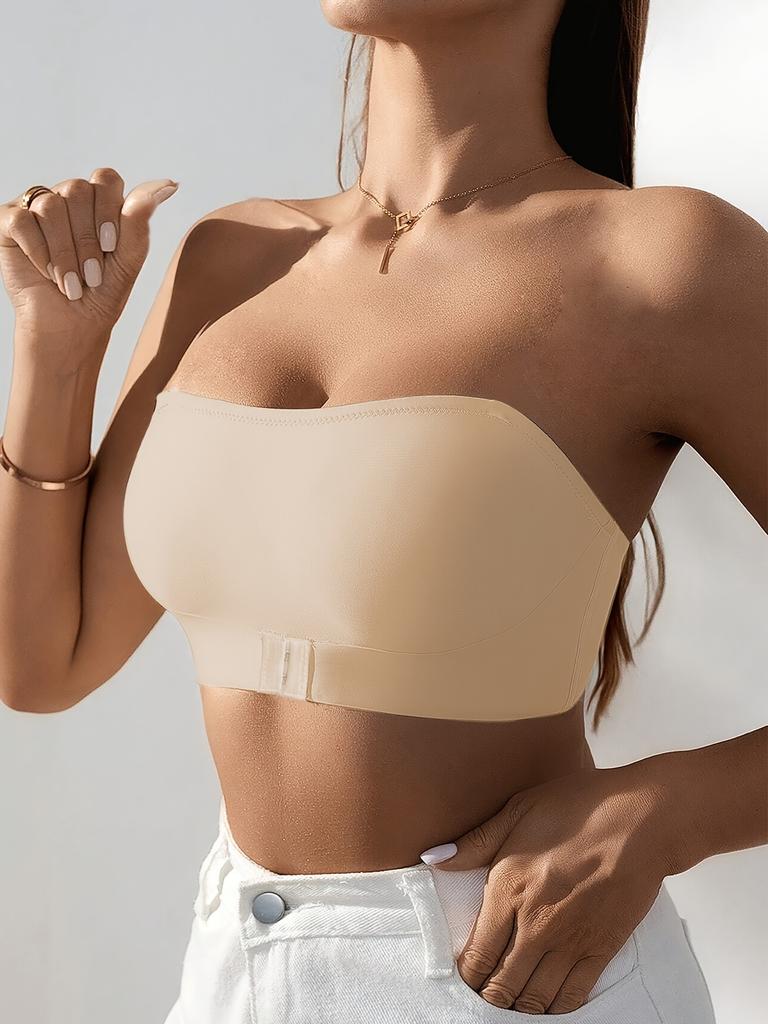Seamless Strapless Bandeau Bra for Women, Invisible Push-Up Wireless Bra, Comfort Bralette Tube Top
