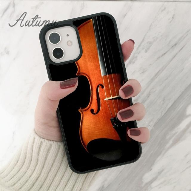 Musical Violin Guitar Phone Case for iPhone 11 12 13 14 Pro Max Mini X XR XS SE 2020 6 7 8 Plus Samsung Galaxy S21 S22 Shell