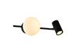 NETTLIFE Spot - 2 têtes orientables, noir, métal, culot GU10, avec un abat-jour sphérique blanc laiteux