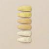 6 Pcs/Set Lovely 2inch Hair Clips Handmade Lace Embroidery Snap Clips Cotton Plaid Floral Print Hair Clamp Pins for Girl