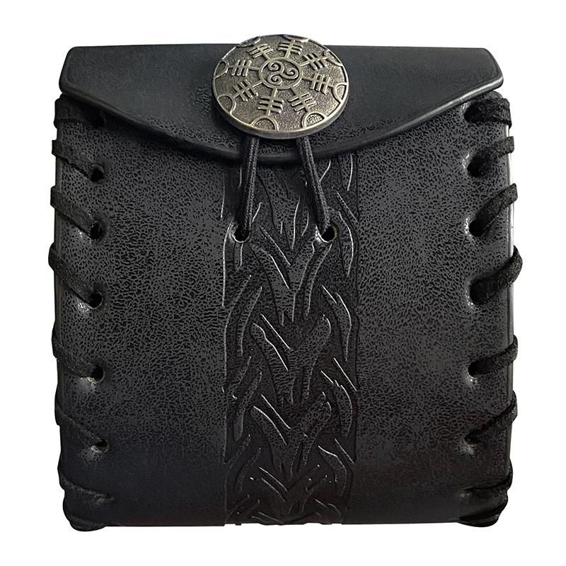 Steampunk Medieval Retro Punk Fanny Pack for Men Pu Leather Coin Purse Waist Bag Cosplay Prop