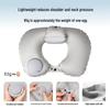 Inflatable U-shaped Travel Neck Pillow - Portable, Ergonomic, Height-Adjustable, Storable Milk Silk Design