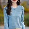 Women's Fashion Casual Fall Winter Solid Color Print Long Sleeve O-Neck Sweaters