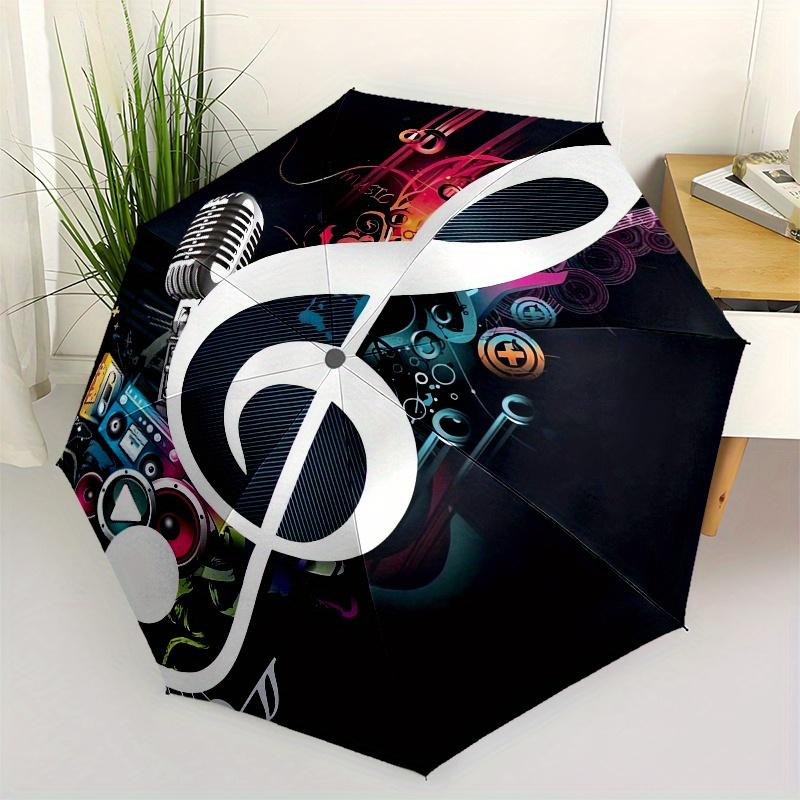 

Music, Entertainment-themed, Eight-ribbed, Self-folding Umbrella Is Suitable for Everyday Outdoor Use and Is An Ideal Gift for Friends and F