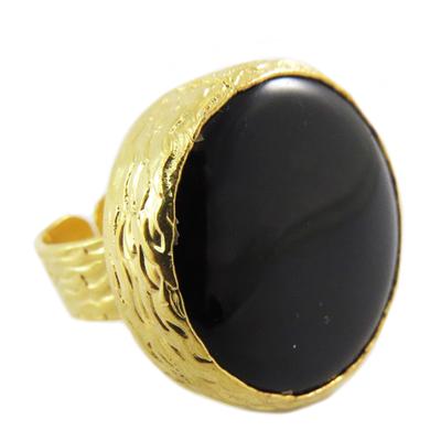 [Q5628] - Handcrafted Ring 'Cléopatra' Black Gold - 25 Mm