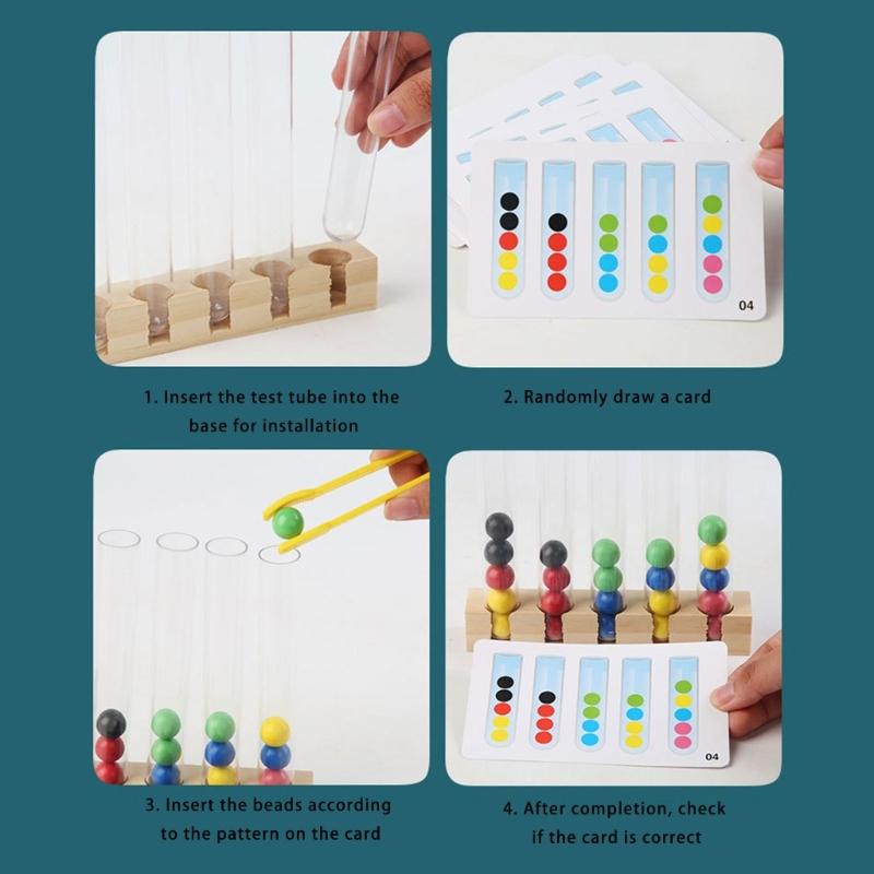 Farbsortier-Klammerperlen-Spielzeug Feinmotorik-Förderung Bildungs-Sensorische Entwicklungsaktivität für Vorschulkinder