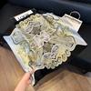 European and American style scarf square scarf imitation silk 71cm retro cashew print literary headband suit with decorative scarf