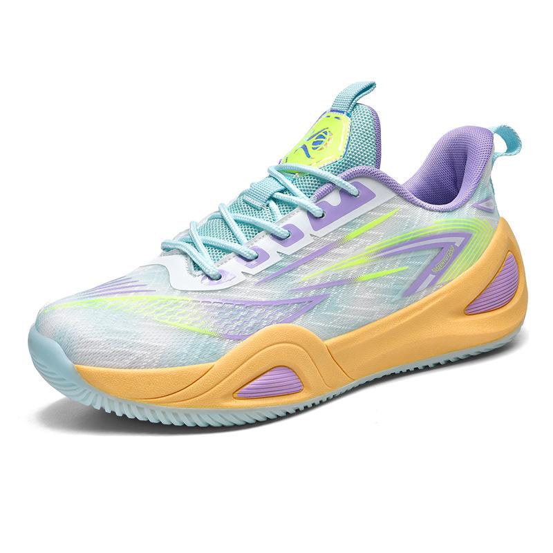Fashion sports youth mandarin duck breathable basketball shoes outdoor actual combat wear-resistant non-slip couple training shoes