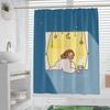 Cartoon Minimalist washable Dirt-Resistant Shower Curtain Shower Head waterproof Polyester Bath Curtain For Home Decor