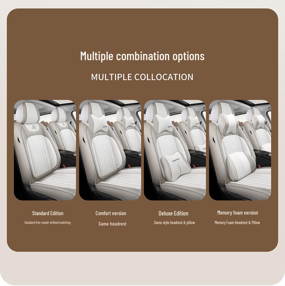 Cross-Border Universal Leather Car Seat Cover Set - Four Seasons, Five-Seater, Full Cushion.