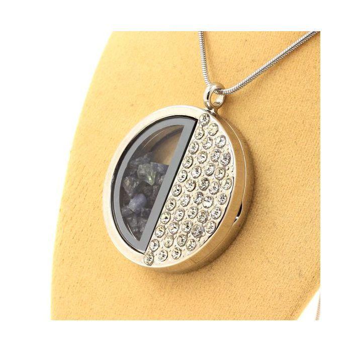 Stones and Minerals. Raw Sapphire Necklace. Half-circle Model.